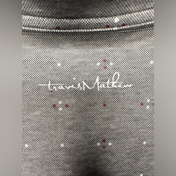 Travis Mathew Polo Shirt Mens Large Gray Dot Golf Pima Cotton Spring Sports - Picture 9 of 12